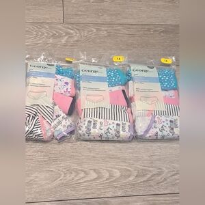 3 Brand new Packs of George Girls' Hipsters Underwear 5 pair Pack - size 14